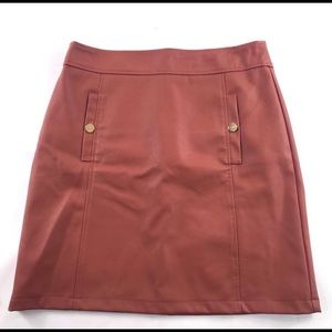 LOFT faux leather skirt.